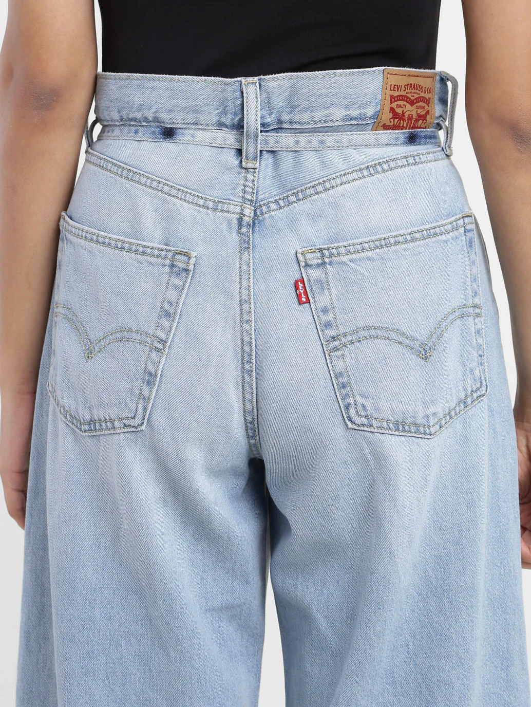 Women's Blue XL Balloon Loose Fit High Rise Jeans - Image 5