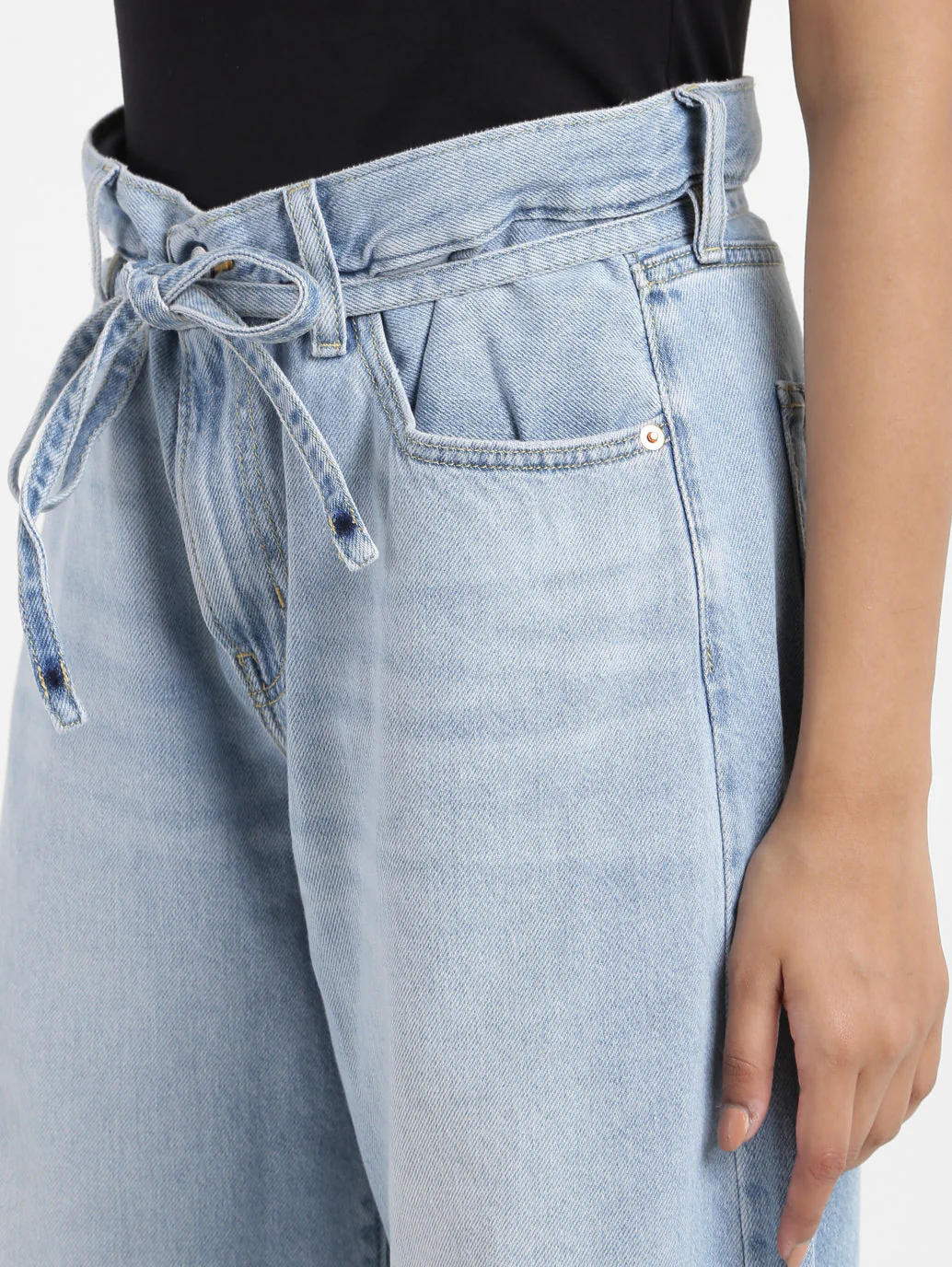 Women's Blue XL Balloon Loose Fit High Rise Jeans - Image 6