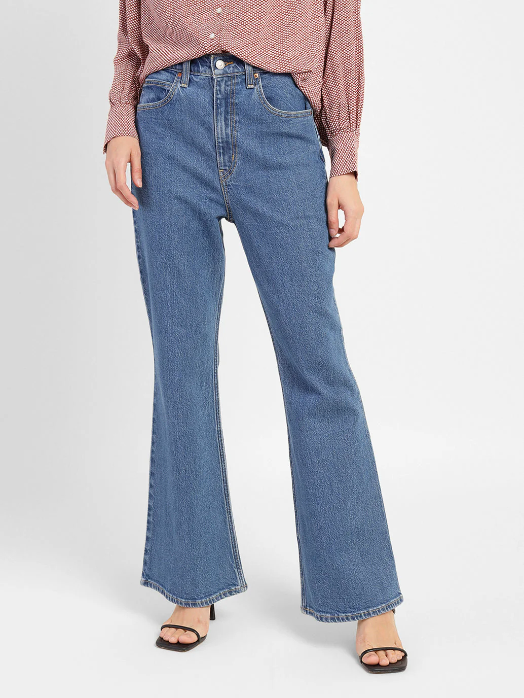 Women's 70s Blue Straight Fit High Rise Jeans