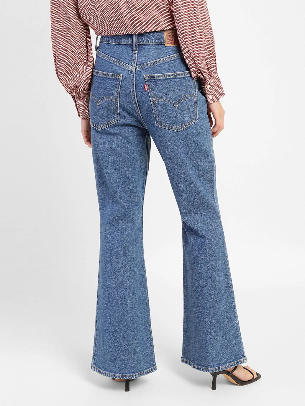 Women's 70s Blue Straight Fit High Rise Jeans - Image 3