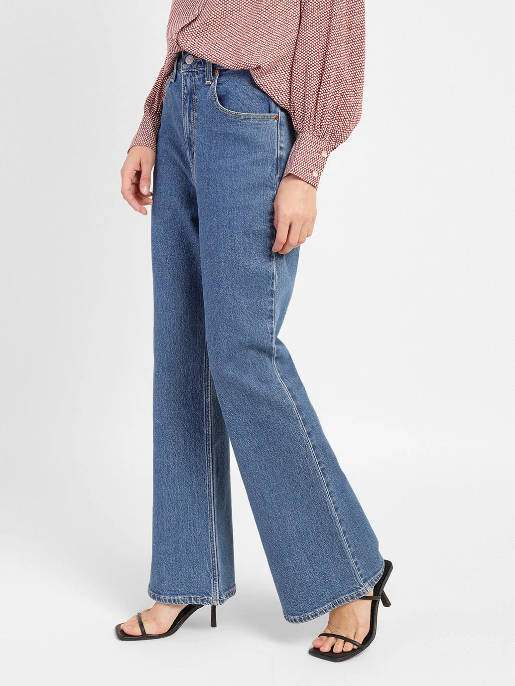 Women's 70s Blue Straight Fit High Rise Jeans - Image 4