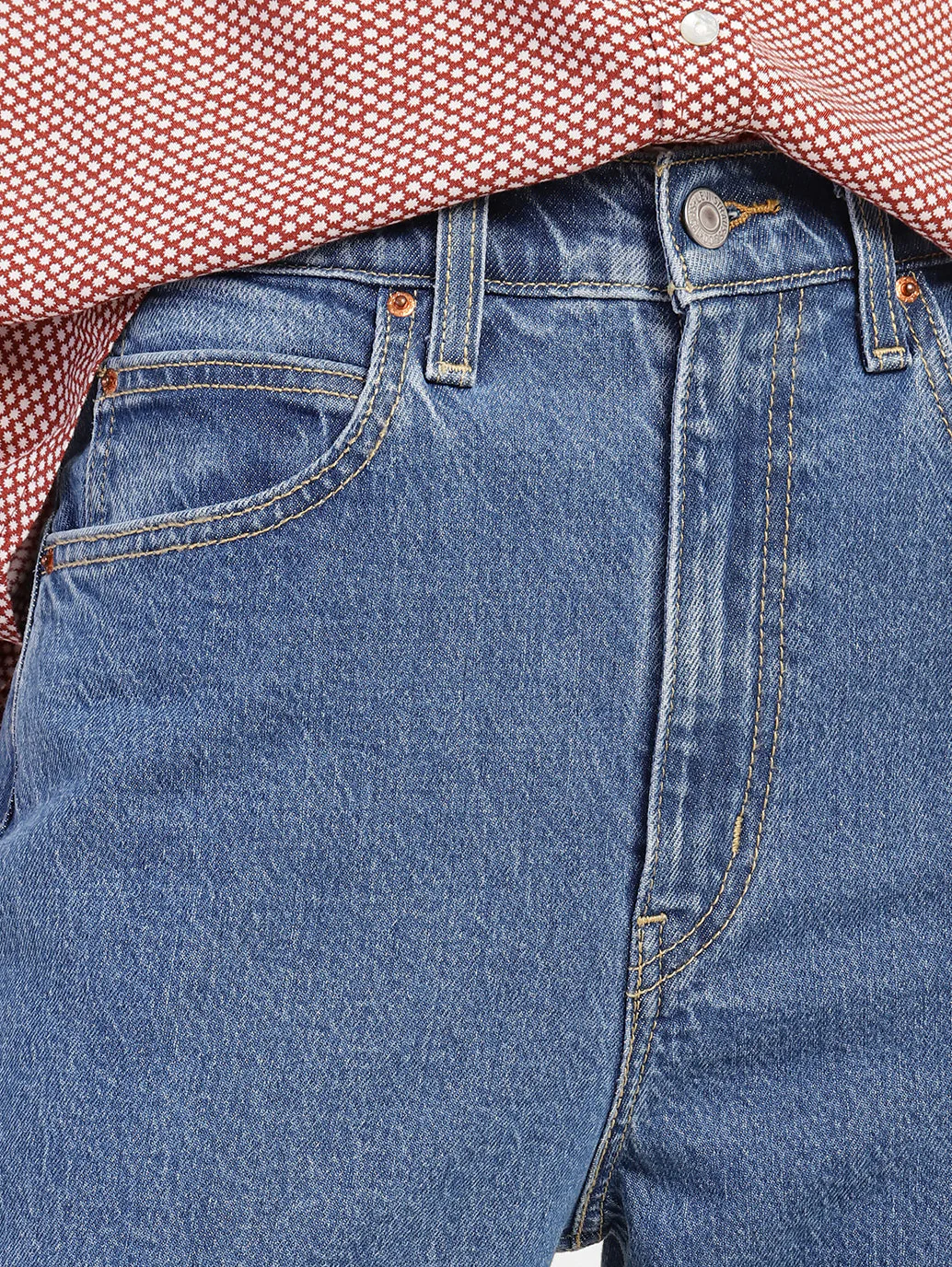 Women's 70s Blue Straight Fit High Rise Jeans - Image 5
