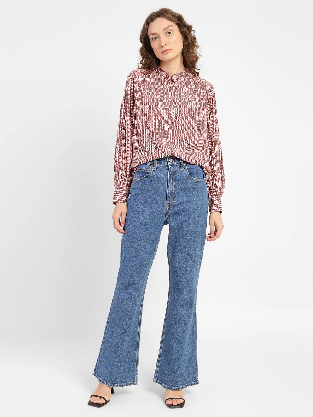 Women's 70s Blue Straight Fit High Rise Jeans - Image 7