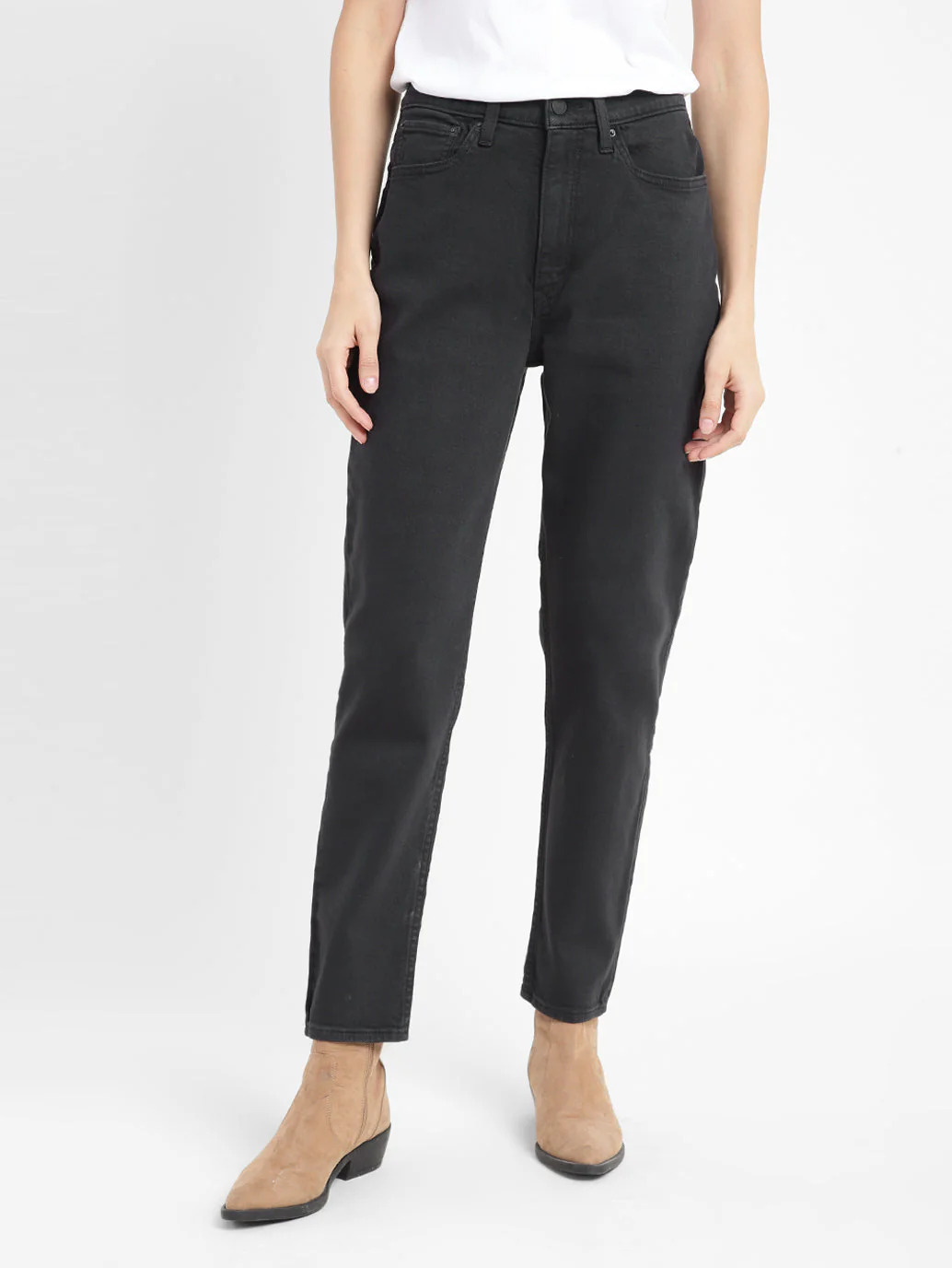 Women's 80s Mom Black Loose Fit High Rise Jeans - Image 2