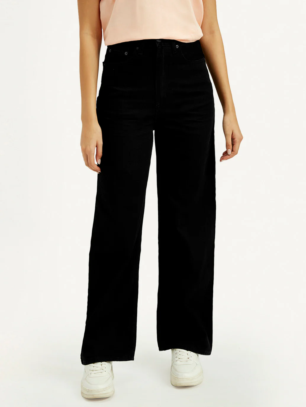 Women's Black Loose Fit High Rise Jeans - Image 2