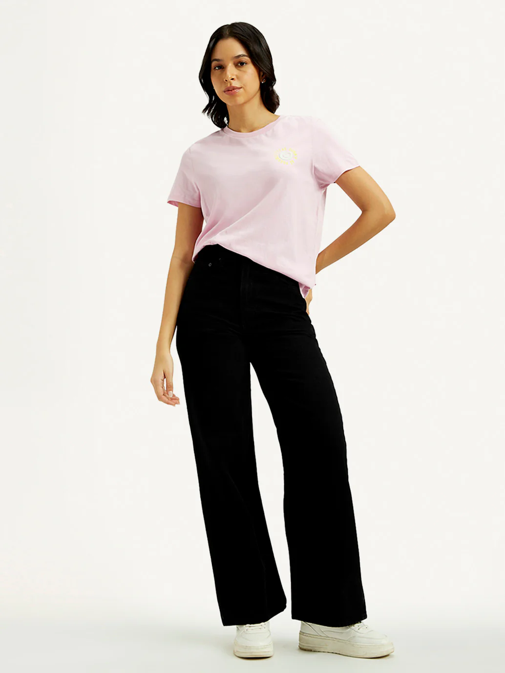 Women's Black Ribcage Wide Leg Fit High Rise Jeans - Image 8