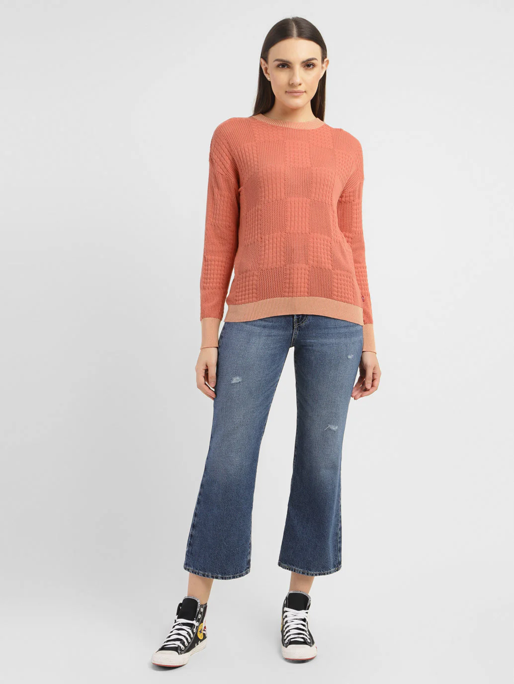 Women's Self Design Round Neck Sweater - Image 6