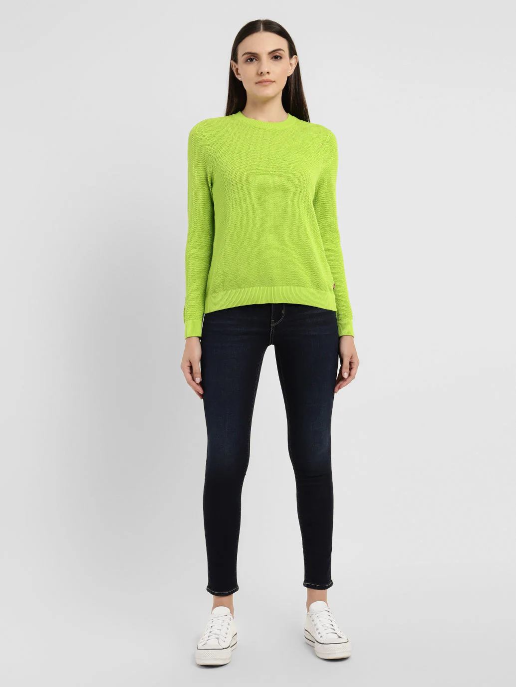 Women's Solid Round Neck Sweater - Image 6