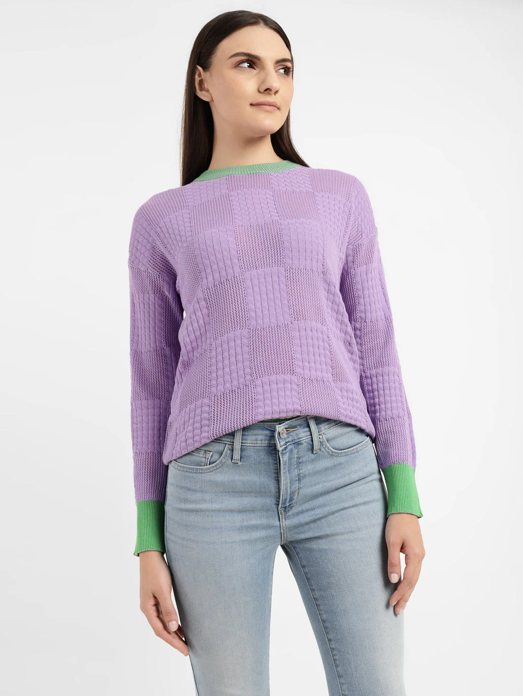 Women's Self Design Round Neck Sweater - Image 2