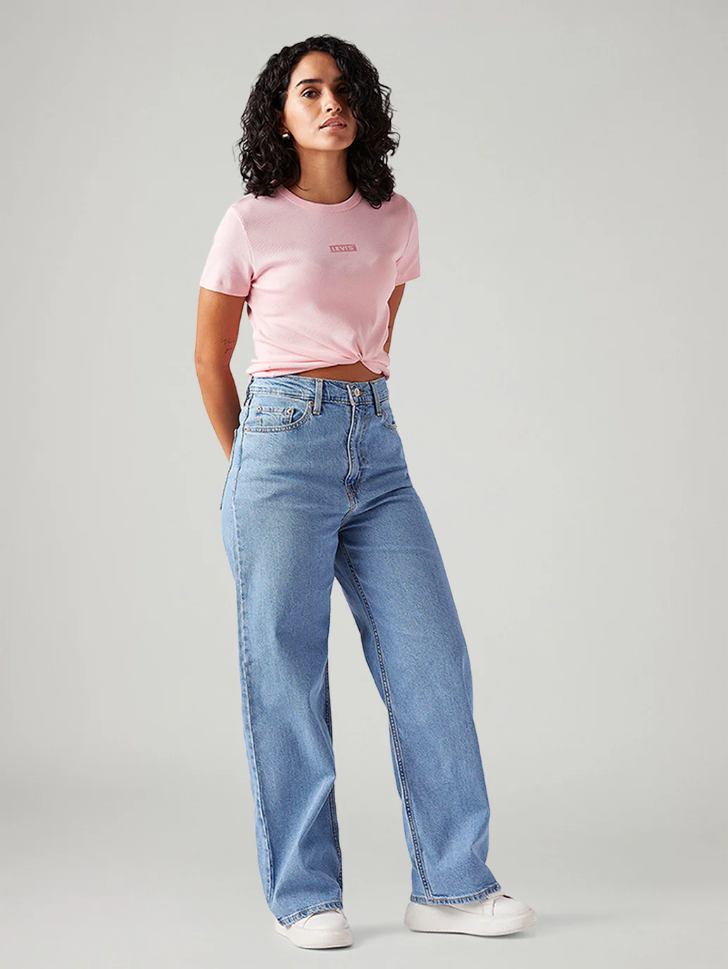 Women's Light Blue Loose Fit High Rise Jeans - Image 6