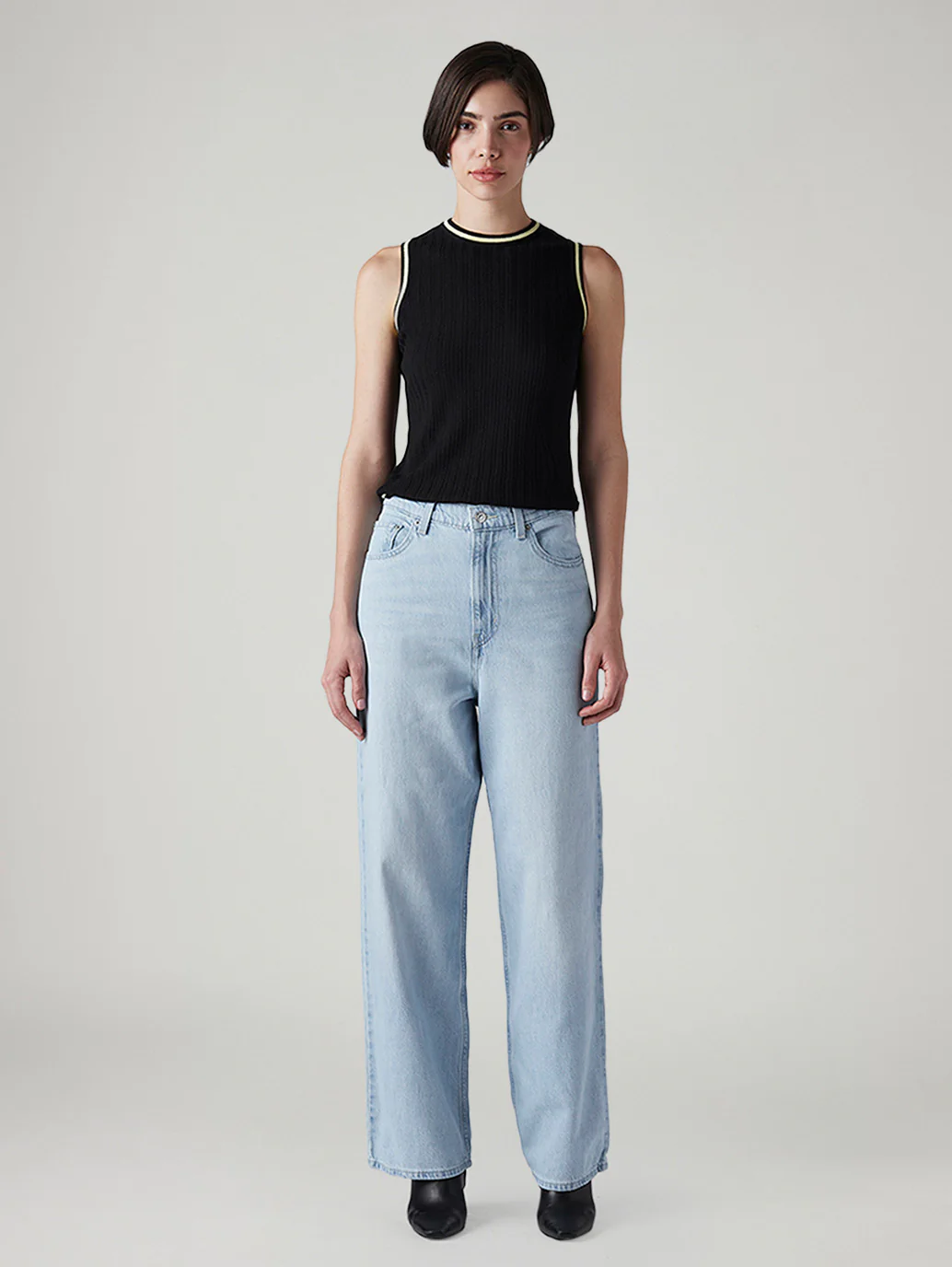 Women's Light Blue Loose Fit High Rise Jeans - Image 2