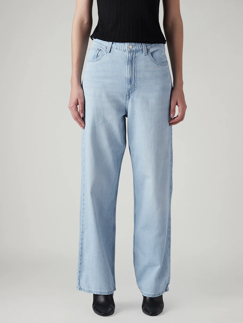 Women's Light Blue Loose Fit High Rise Jeans - Image 3