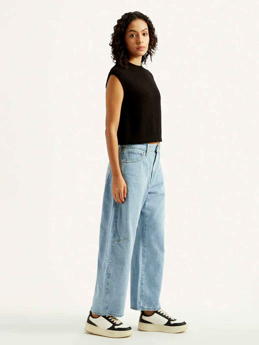 Women's Cinch Light Blue Barrel Loose Fit Mid Rise Jeans - Image 6