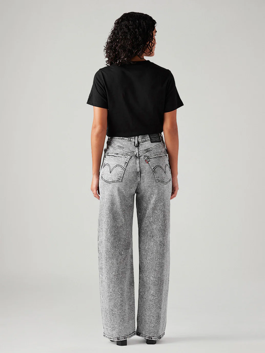 Women's Light Grey Loose Fit High Rise Jeans - Image 4