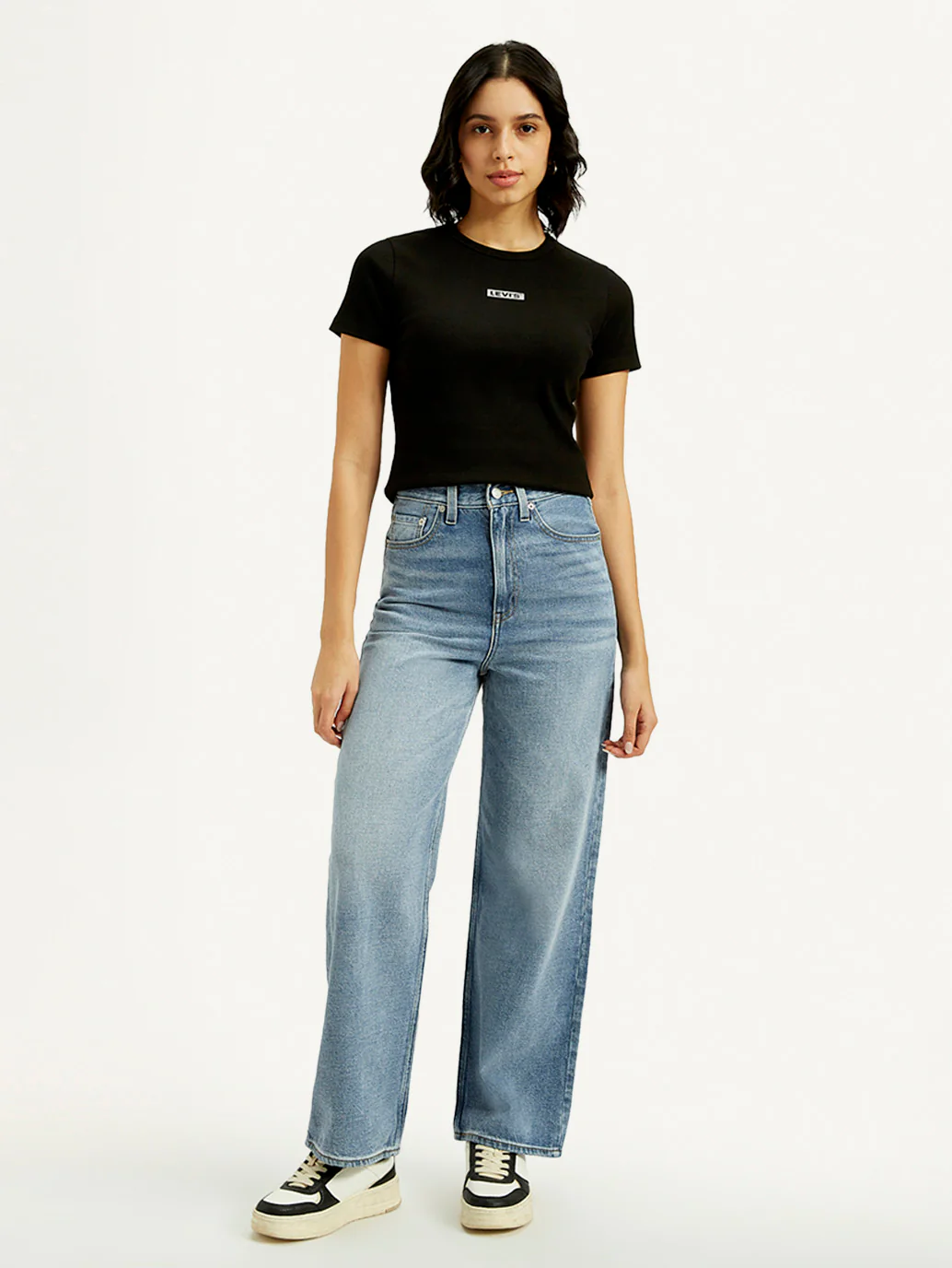 Women's Light Indigo Loose Fit High Rise Jeans - Image 8