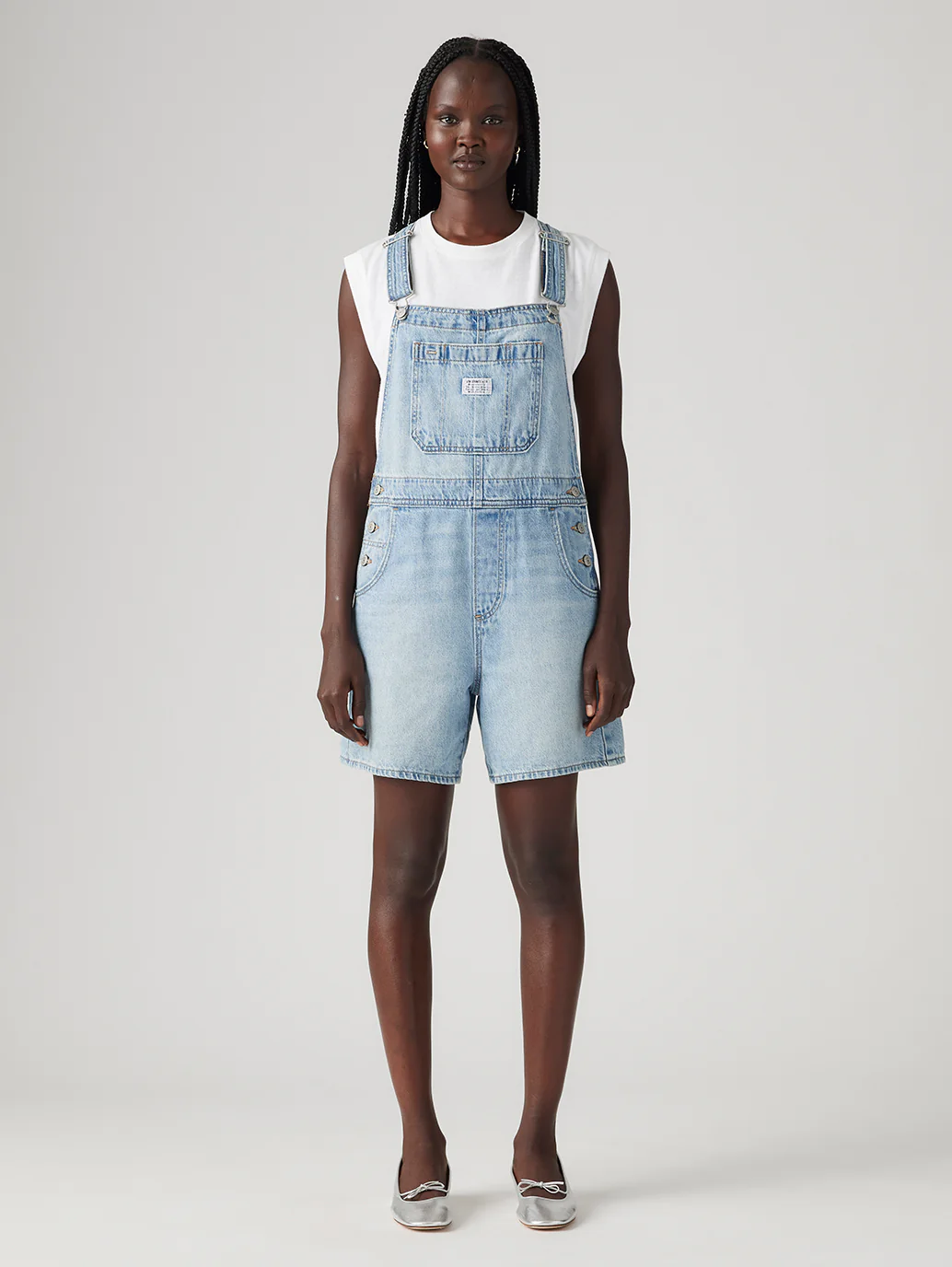 Women's Light Indigo Regular Fit Mid Rise Dungaree