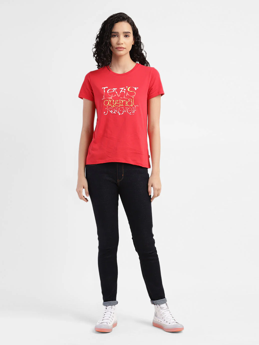 Women's Brand Logo Round Neck T-shirt - Image 5