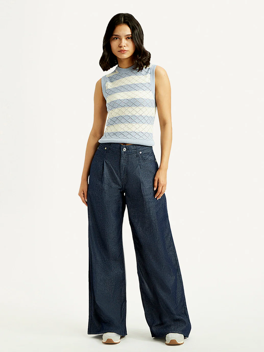 Women's Dark Indigo Baggy Fit High Rise Jeans - Image 2