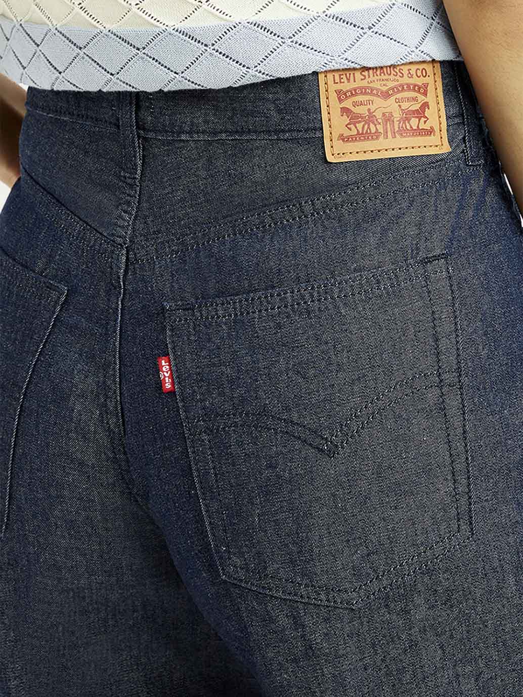 Women's Dark Indigo Baggy Fit High Rise Jeans - Image 5
