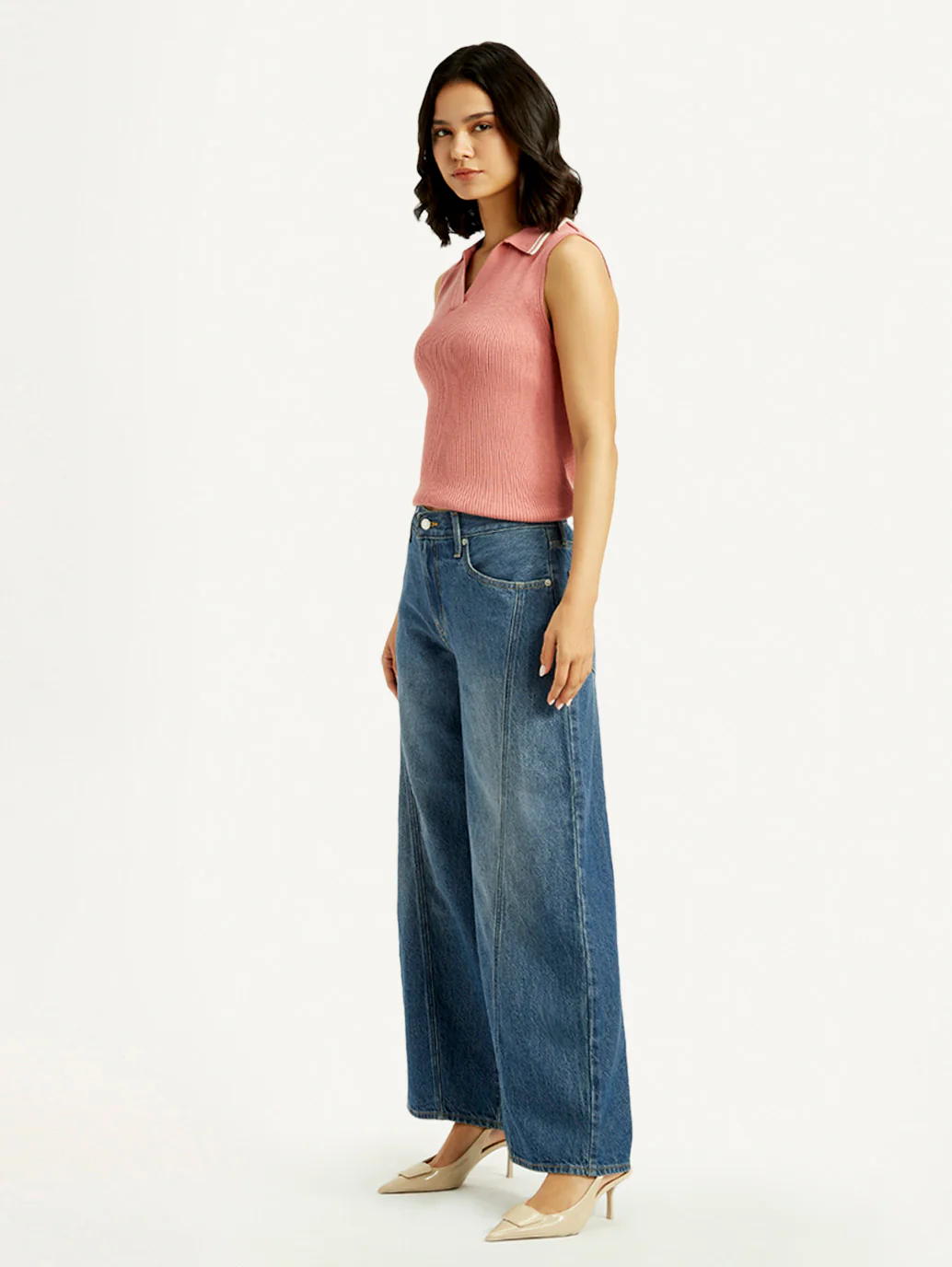 Women's Mid Indigo XL Straight Loose Fit Mid Rise Jeans - Image 7