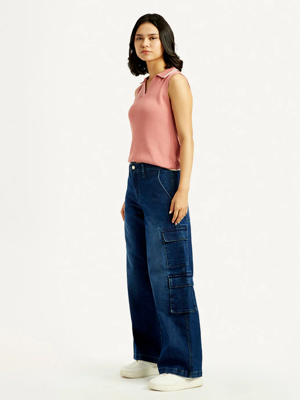 Women's 94 Dark Indigo Baggy Fit Mid Rise Jeans - Image 7