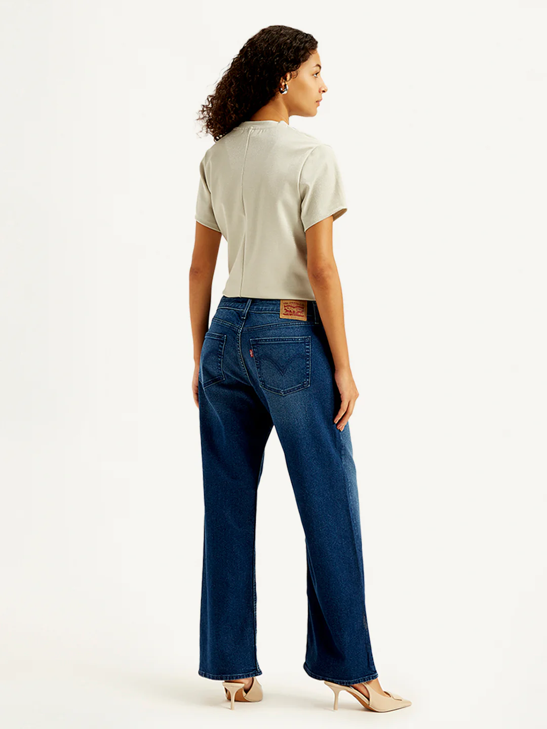 Women's Blue Loose Fit Low Rise Jeans - Image 2