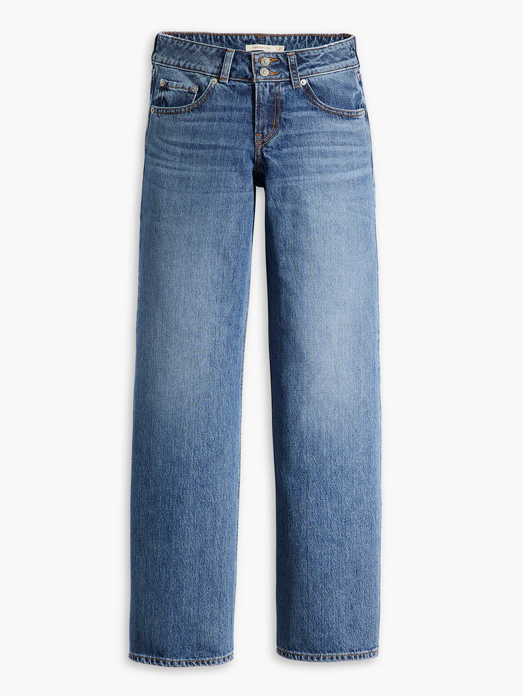 Women's Blue Loose Fit Low Rise Jeans - Image 6