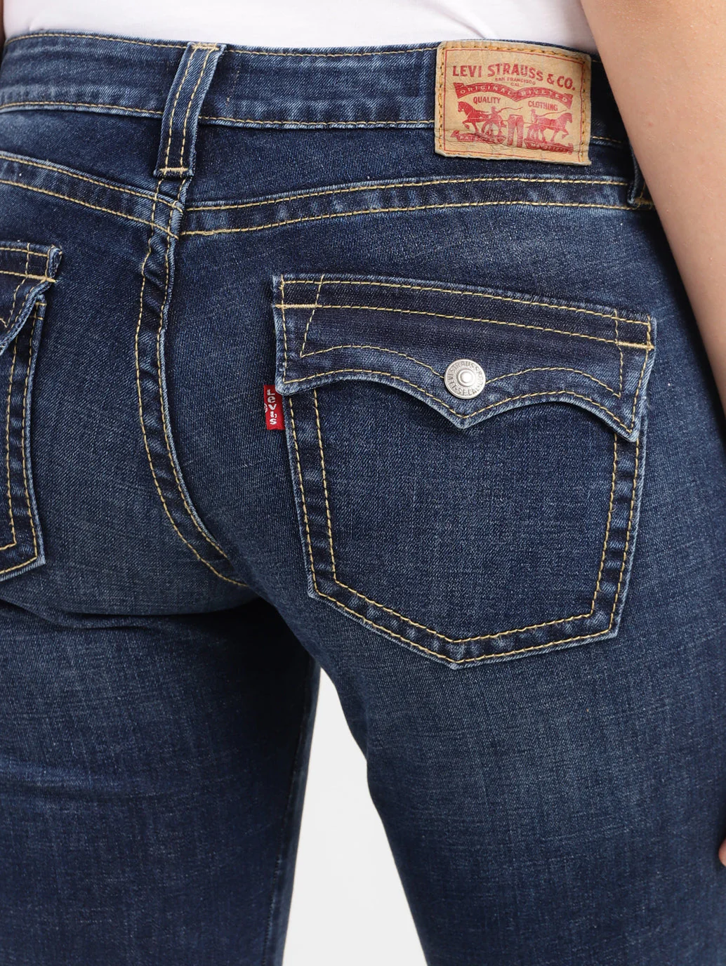 Women's Blue Bootcut Fit Low Rise Jeans - Image 5