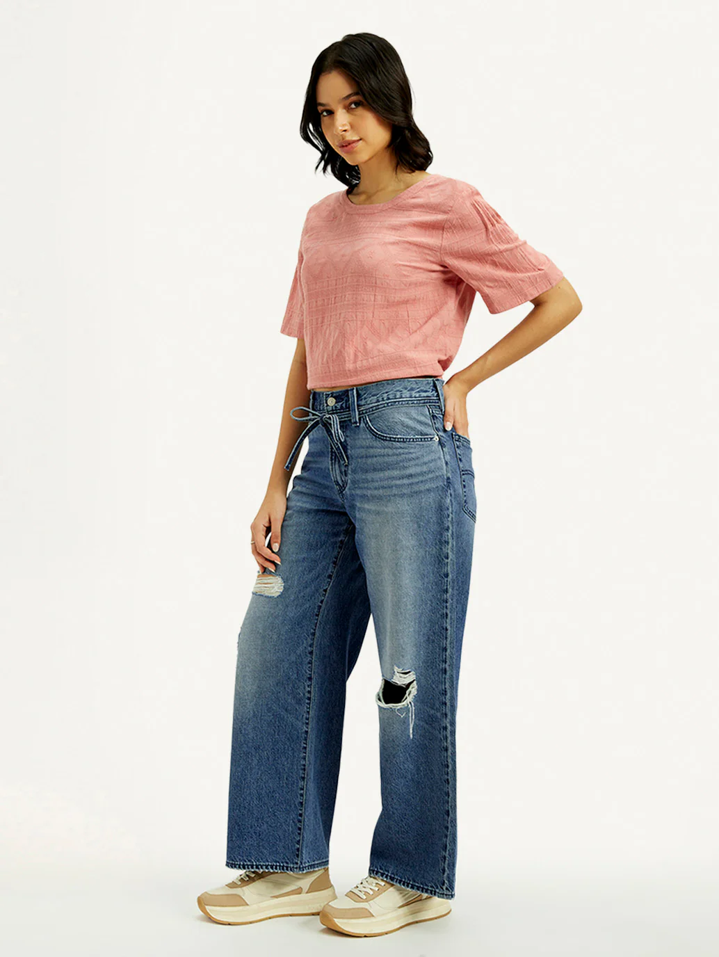 Women's Med Indigo XL Straight Fit Mid Rise Jeans - Image 7