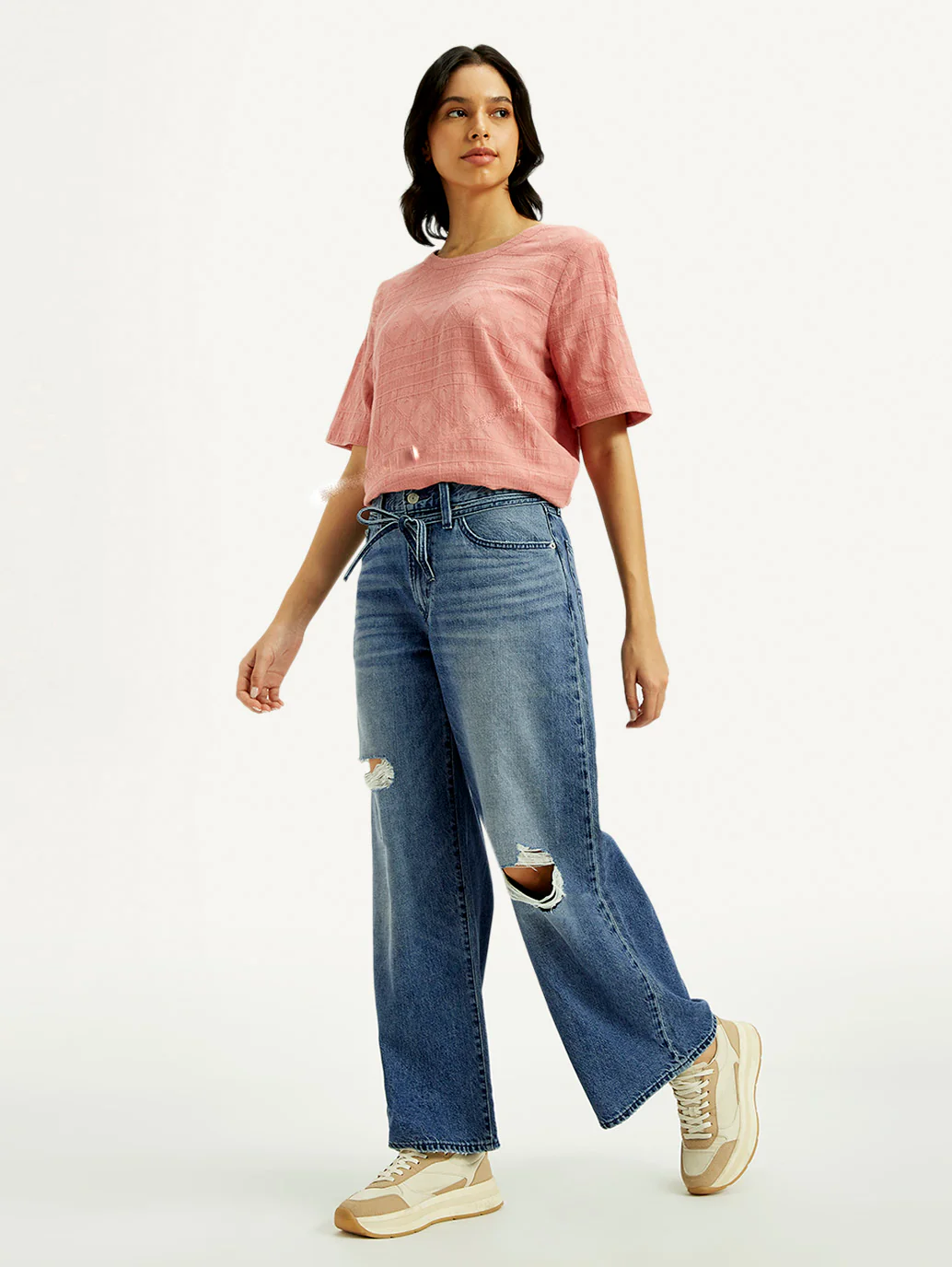 Women's Med Indigo XL Straight Fit Mid Rise Jeans - Image 8