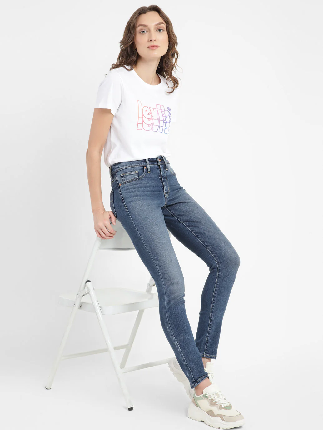 Women's 311 Blue Skinny Fit Mid Rise Jeans - Image 2
