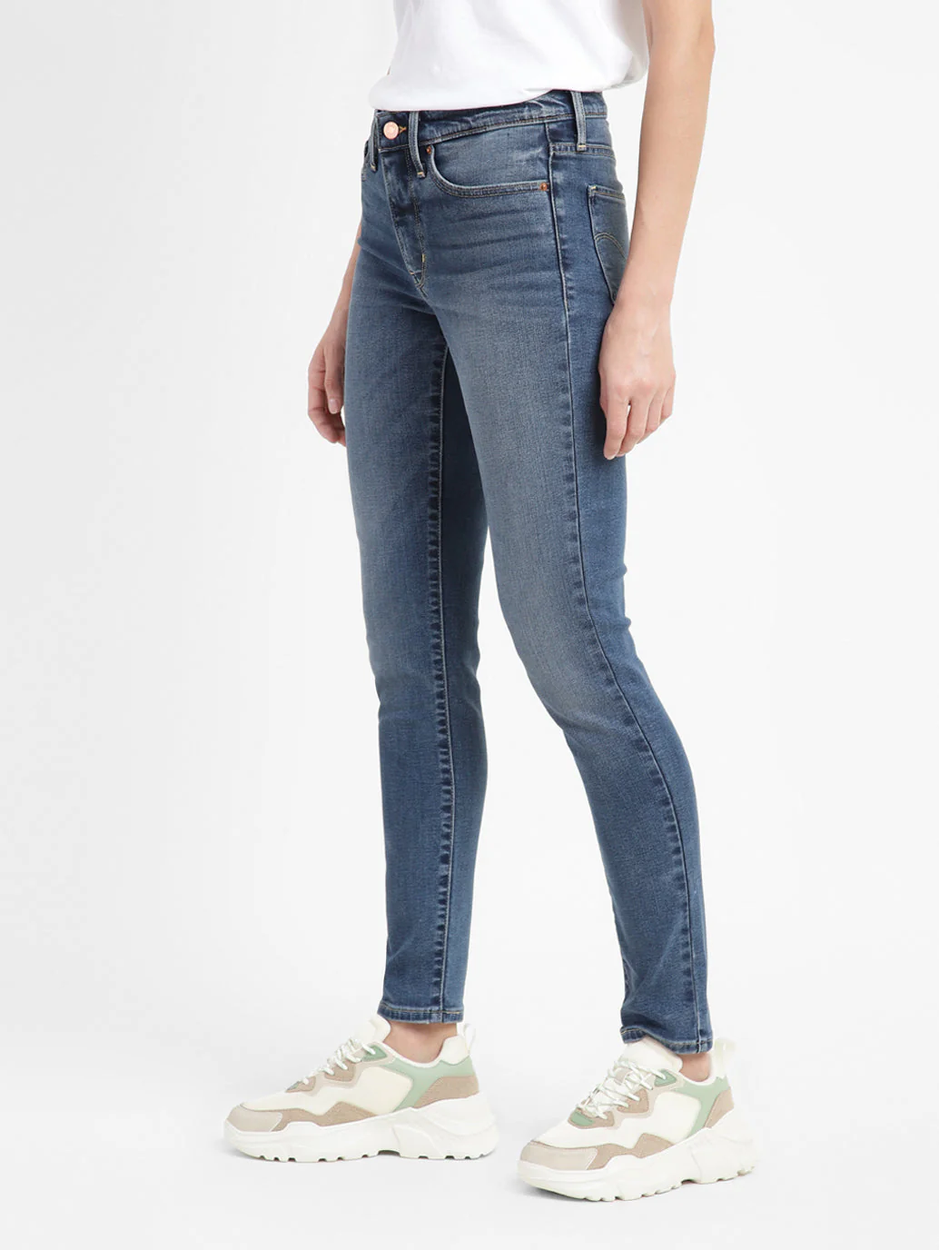 Women's 311 Blue Skinny Fit Mid Rise Jeans - Image 4