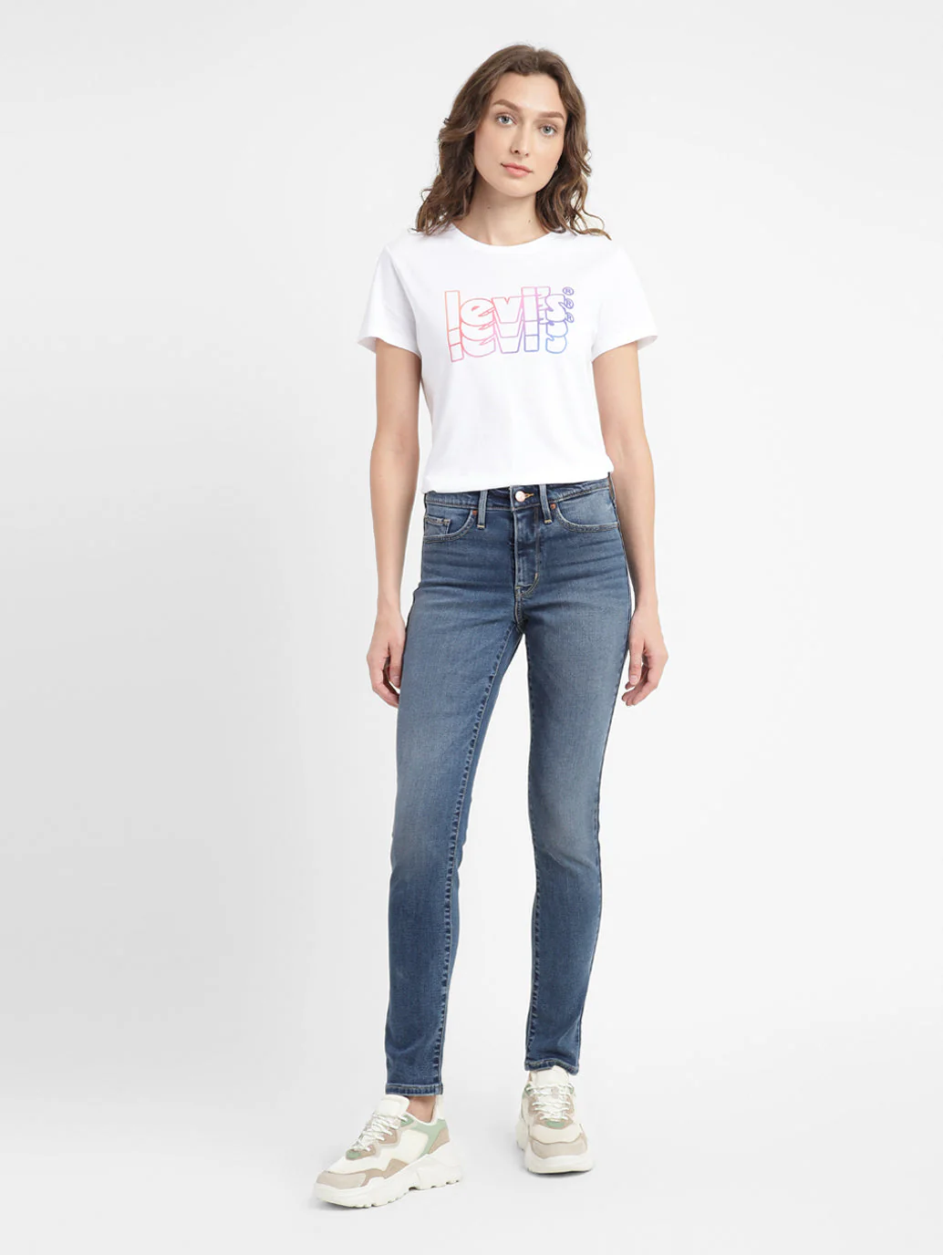 Women's 311 Blue Skinny Fit Mid Rise Jeans - Image 7