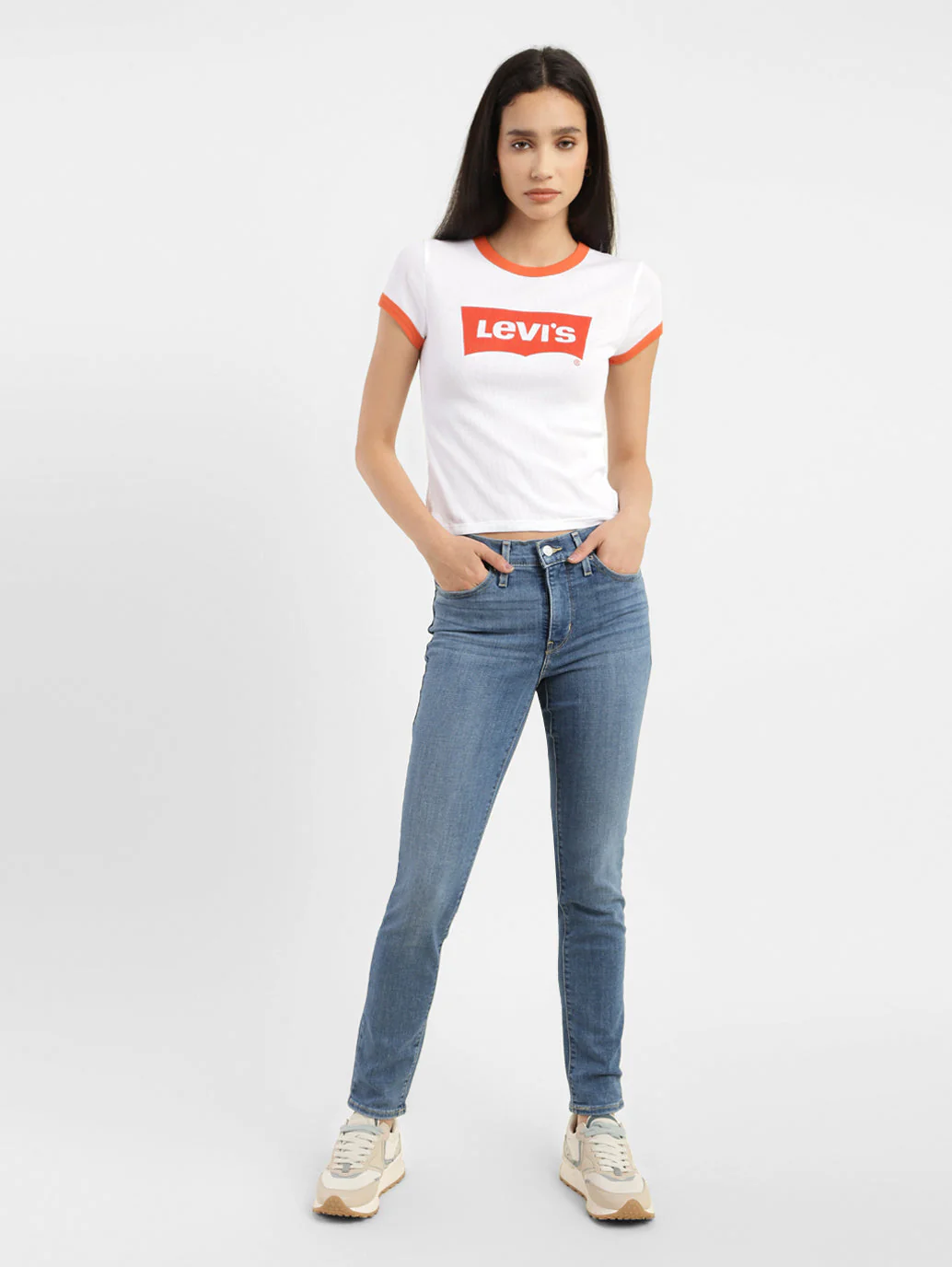 Women's 311 Blue Skinny Fit Mid Rise Jeans - Image 2