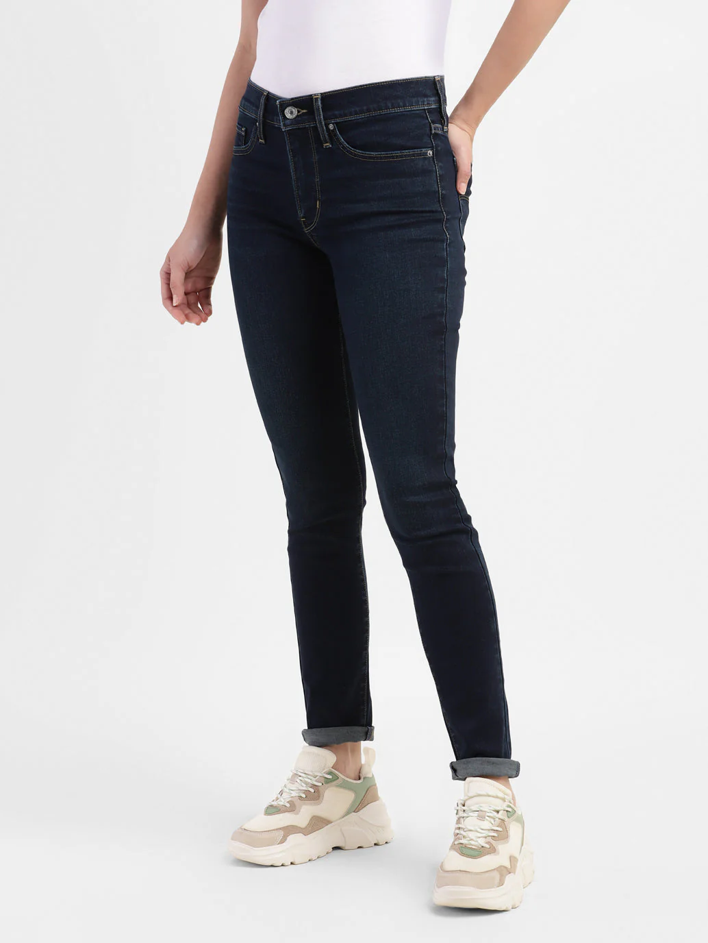 Women's 311 Blue Skinny Fit Mid Rise Jeans - Image 4
