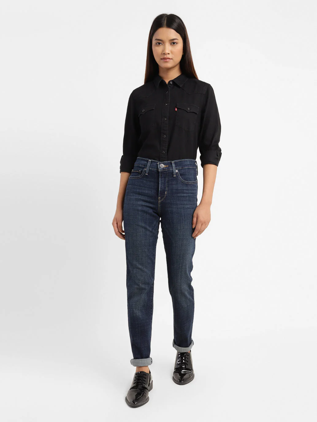 Women's 312 Blue Straight Fit Mid Rise Jeans - Image 7