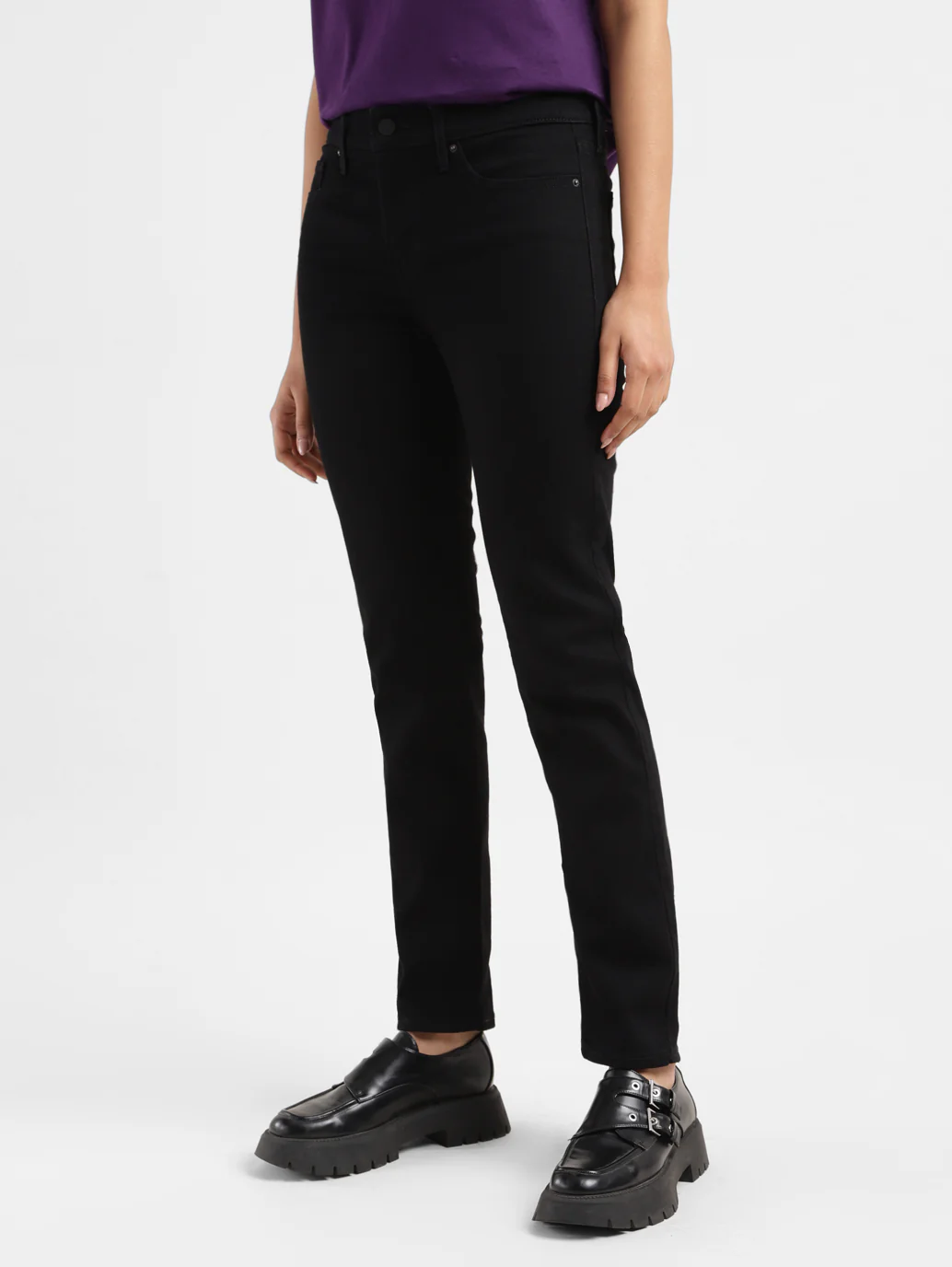 Women's 312 Black Straight Fit Mid Rise Jeans - Image 4
