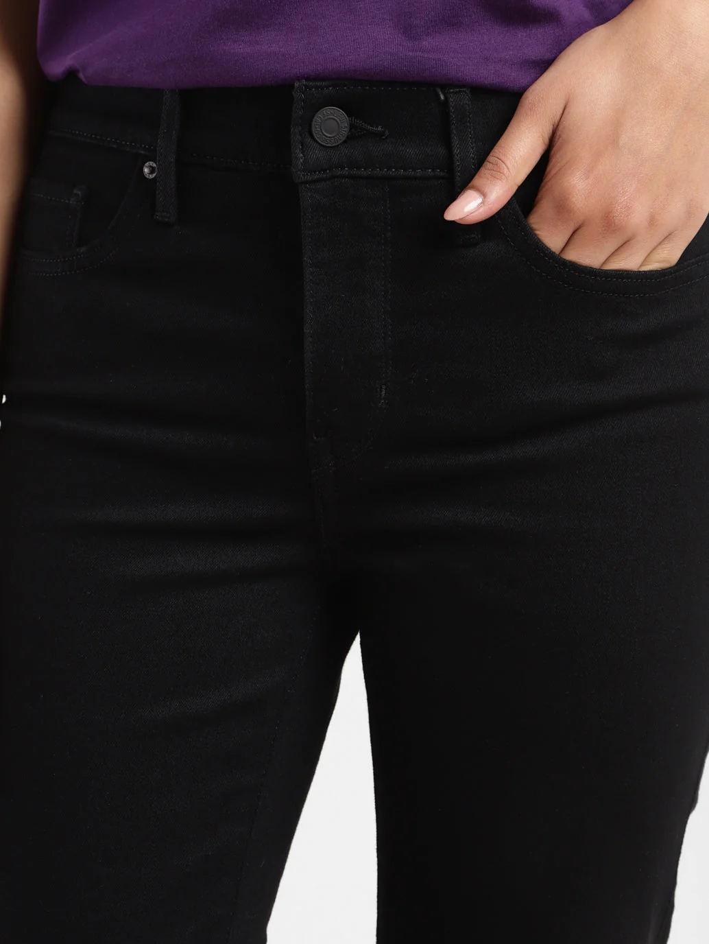 Women's 312 Black Straight Fit Mid Rise Jeans - Image 6
