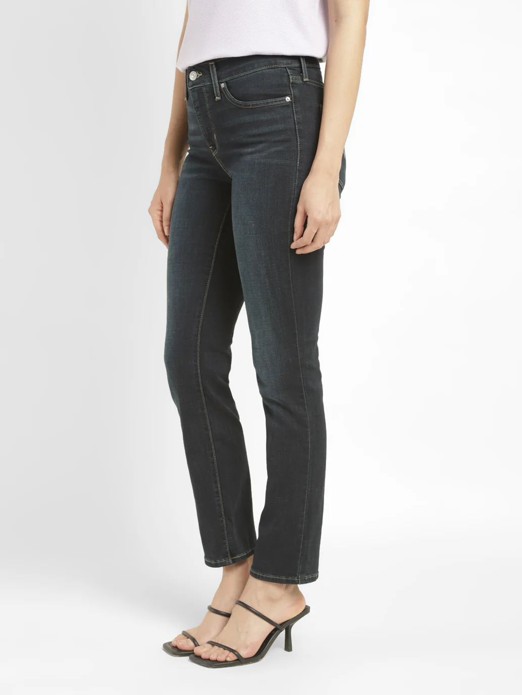 Women's 312 Dark Blue Straight Fit Mid Rise Jeans - Image 3