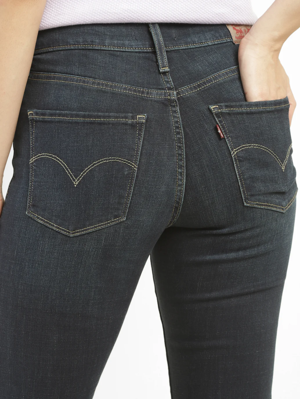 Women's 312 Dark Blue Straight Fit Mid Rise Jeans - Image 5