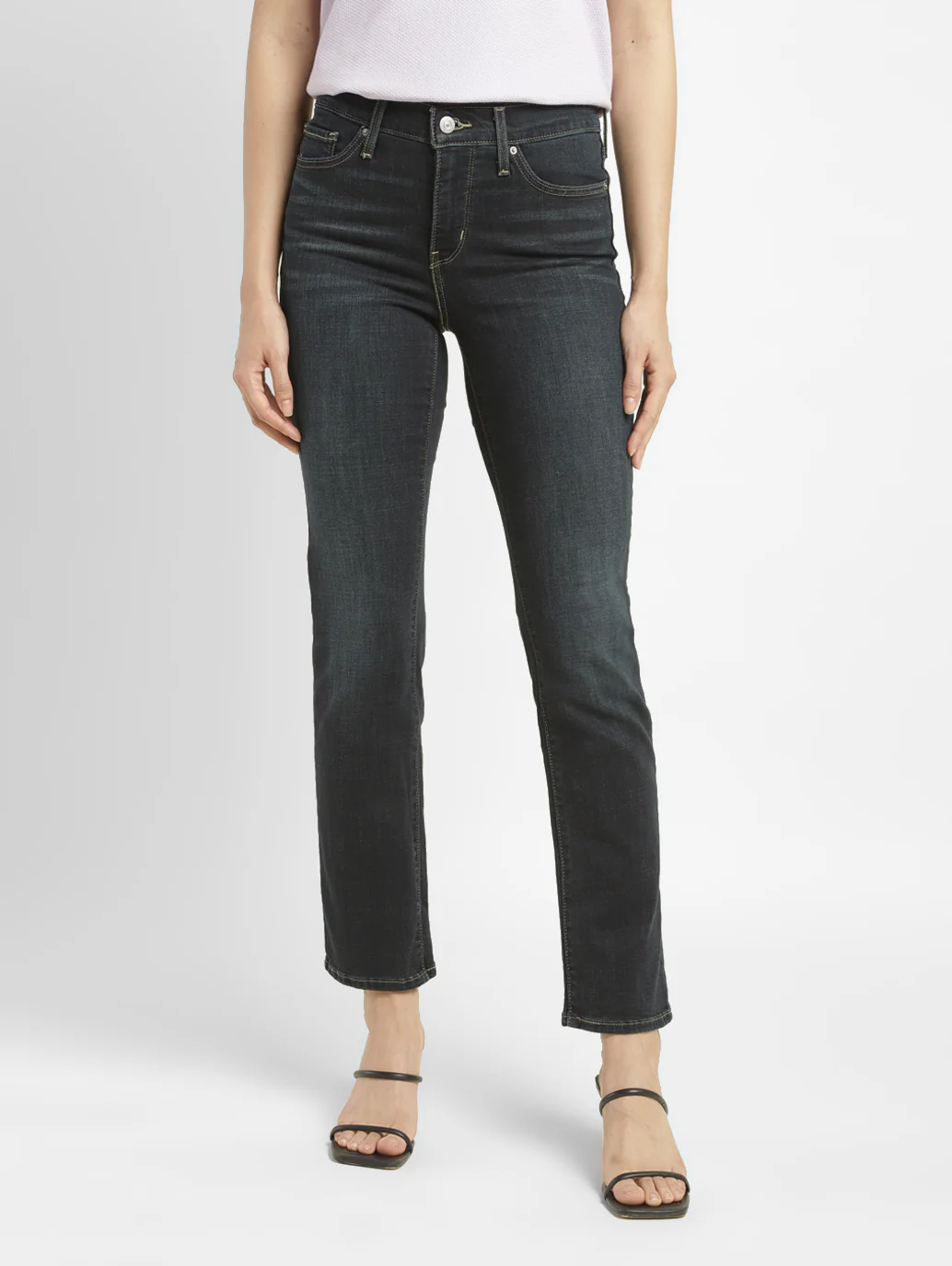 Women's 312 Dark Blue Straight Fit Mid Rise Jeans - Image 7