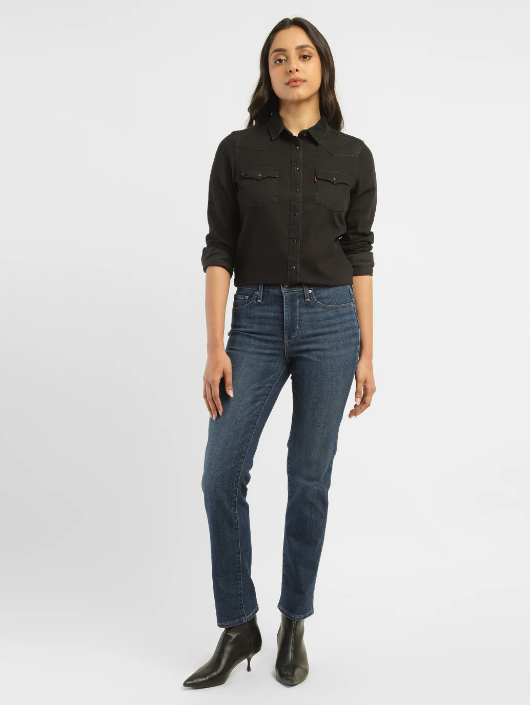 Women's 312 Blue Straight Fit Mid Rise Jeans - Image 10