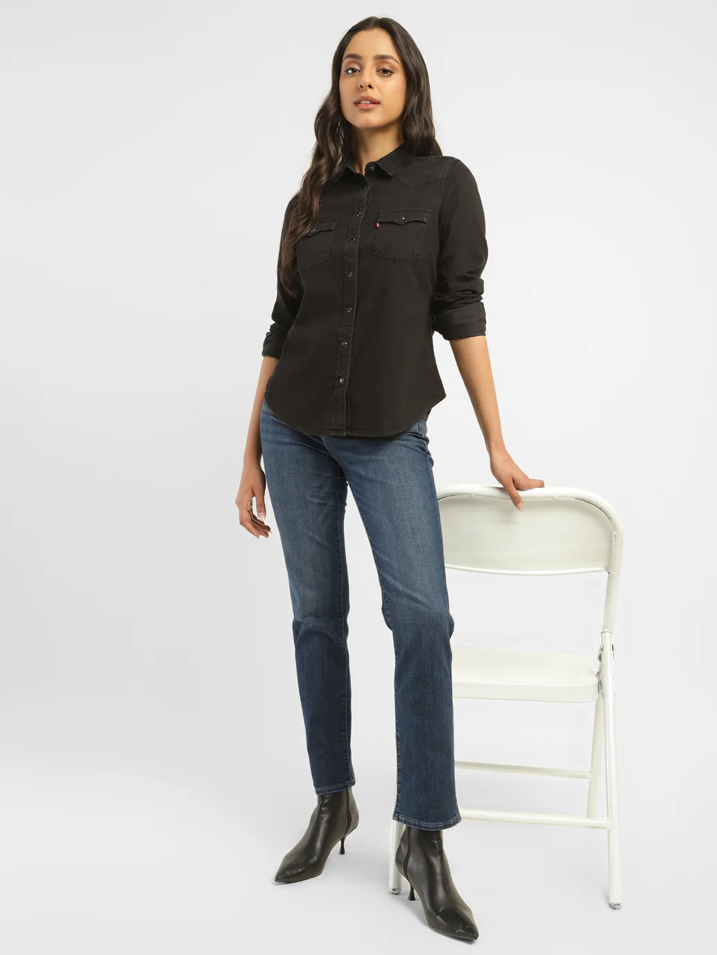 Women's 312 Blue Straight Fit Mid Rise Jeans - Image 7