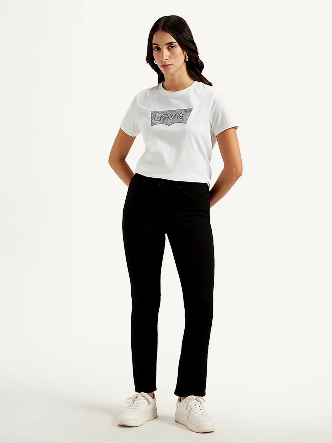Women's 312 Black Straight Fit Mid Rise Jeans - Image 2