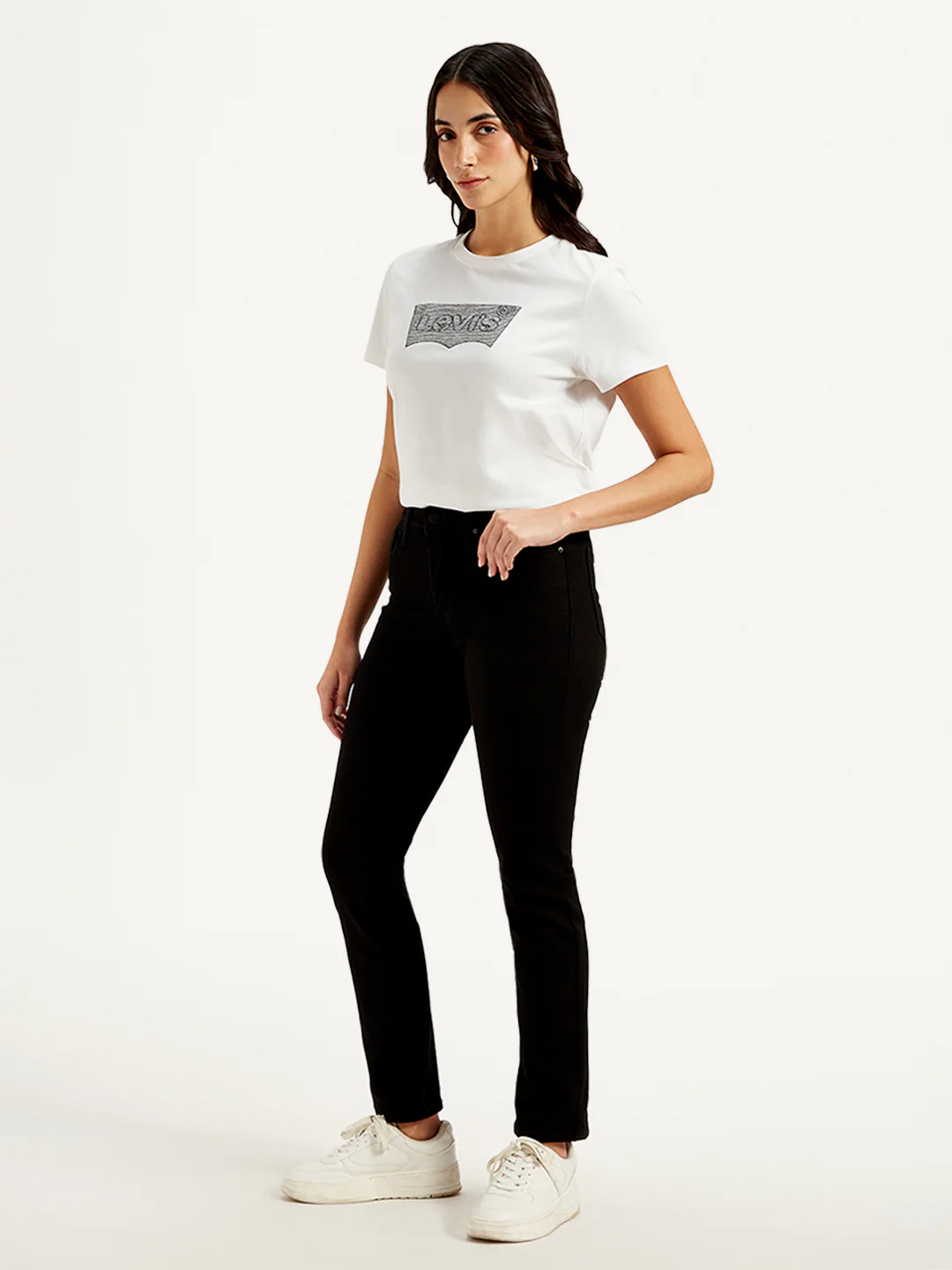 Women's 312 Black Straight Fit Mid Rise Jeans - Image 4