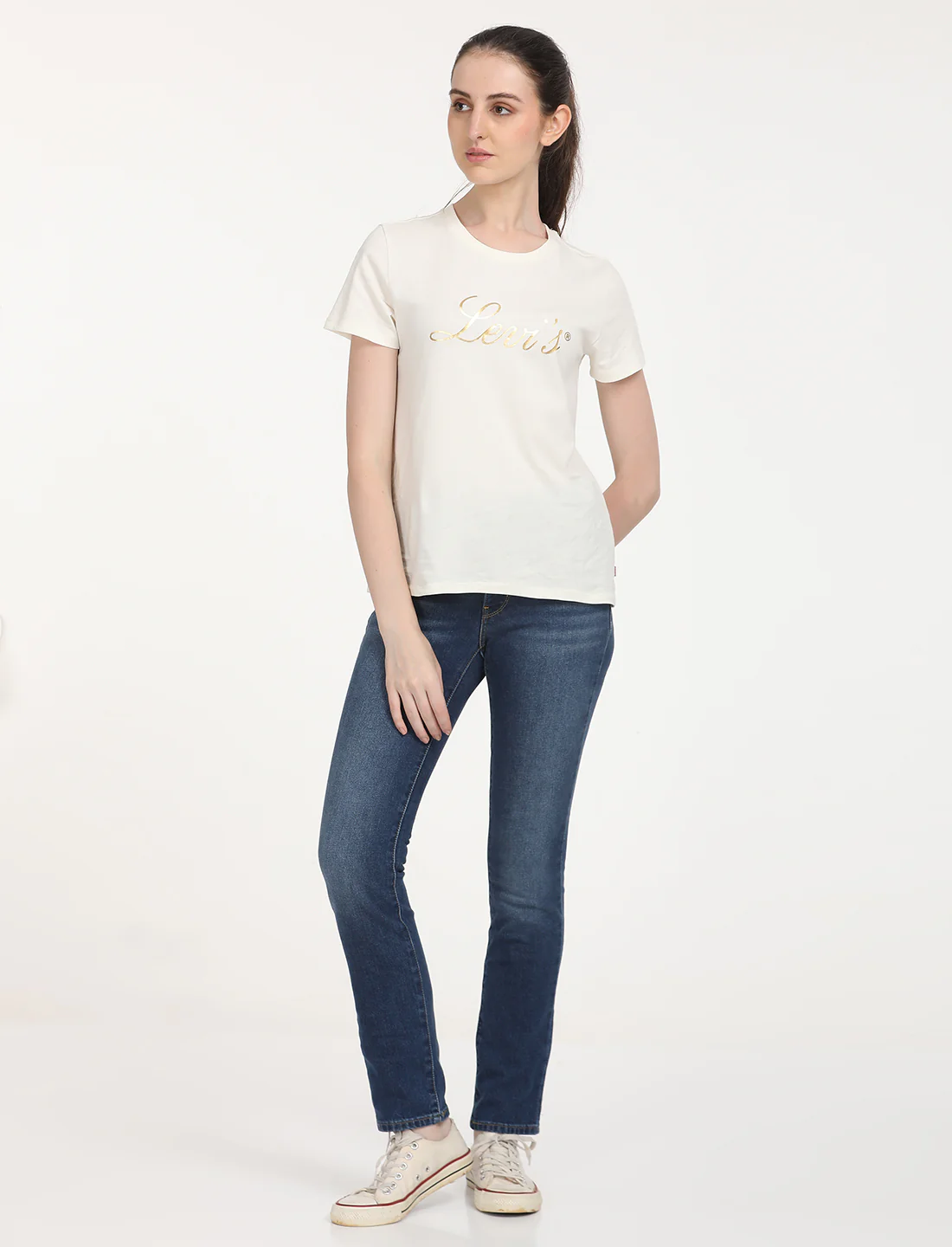 Women's 312 Blue Straight Fit Mid Rise Jeans