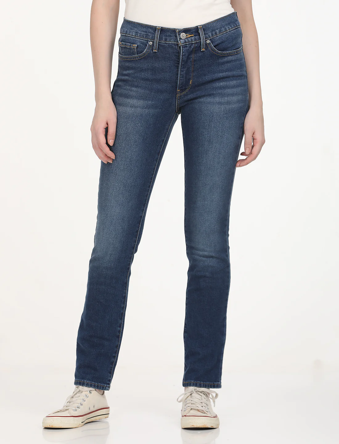 Women's 312 Blue Straight Fit Mid Rise Jeans - Image 2