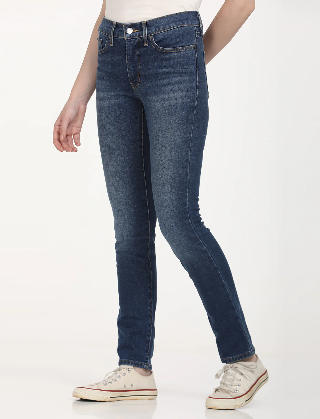 Women's 312 Blue Straight Fit Mid Rise Jeans - Image 3
