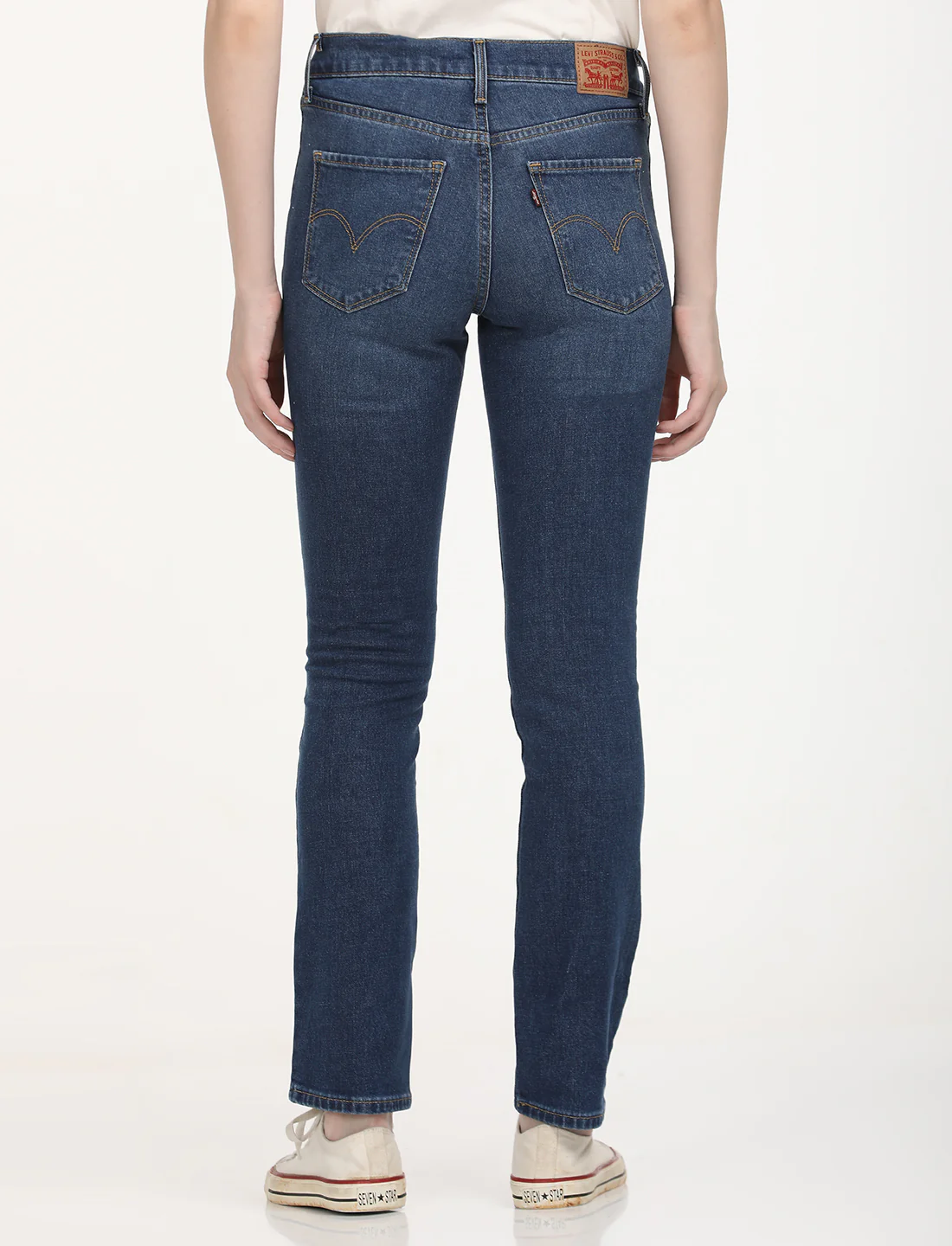 Women's 312 Blue Straight Fit Mid Rise Jeans - Image 4