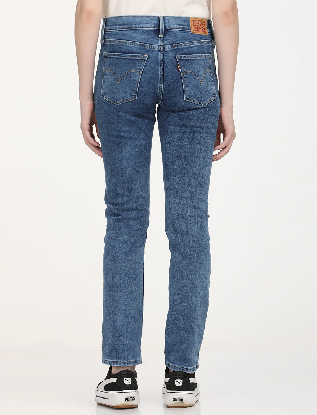 Women's 312 Blue Straight Fit Mid Rise Jeans - Image 3